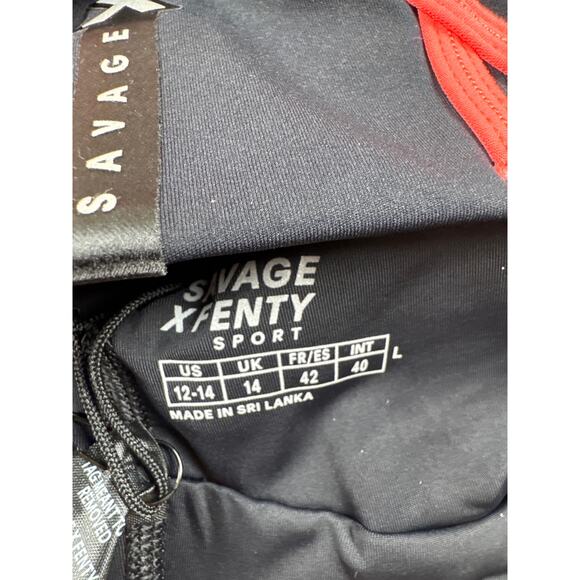 Savage X Fenty Sport Strap It Up Low Impact Sports Bra Black Pink Large - Picture 9 of 9